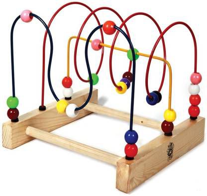 Wooden Beads Trail - Junior Jumbo Spiral, Multi Color